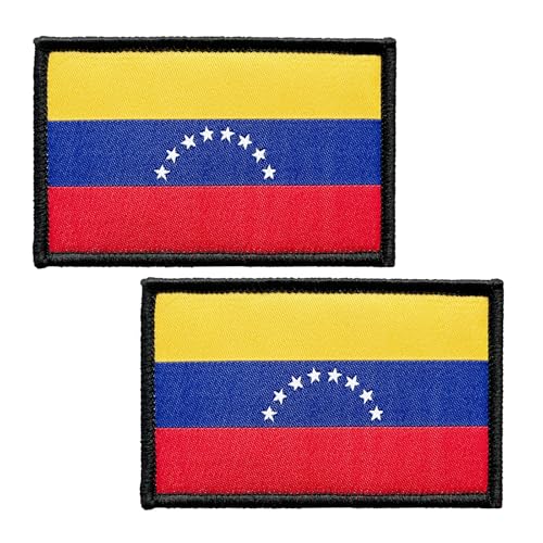 BWXBWX Venezuela-Flaggen, bestickt, venezolanische Flaggen, Militär, taktischer Klettverschluss, hergestellt in den USA, 2 Stück von BWXBWX