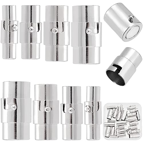 1 Box 32 Sets 4 Größen Endkappen Schmuck Magnetverschlüsse Verriegelungsverschlüsse für Schmuckherstellung Lederschnur Endkappe 3 mm 4,8 mm 6 mm 8 mm Schmuckverschluss Konverter DIY Bastelbedarf von BXVXWKJXKR