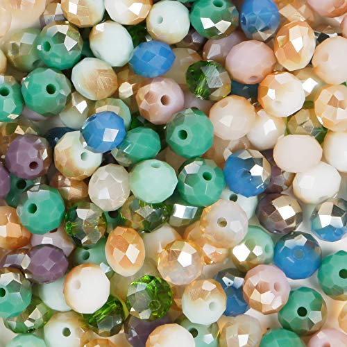 160 Stück Sea Dream 2: Türkis, Blau, Grün, Lila und Rosa, 8 mm Glaskristall, gemischtes Perlen-Set für Schmuckherstellung von BXVXWKJXKR