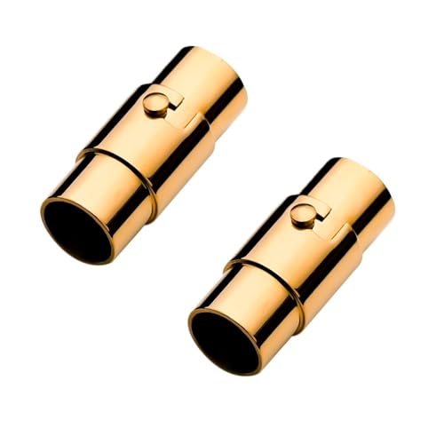 2 Stück 2–10 mm starke magnetische Sicherheitsverschlüsse aus Edelstahl, passend für runde Lederschnur, Armbandverbinder, Schmuckherstellung, Schwarz, Lochdurchmesser 8 mm, Goldlochdurchmesser 3 mm von BXVXWKJXKR