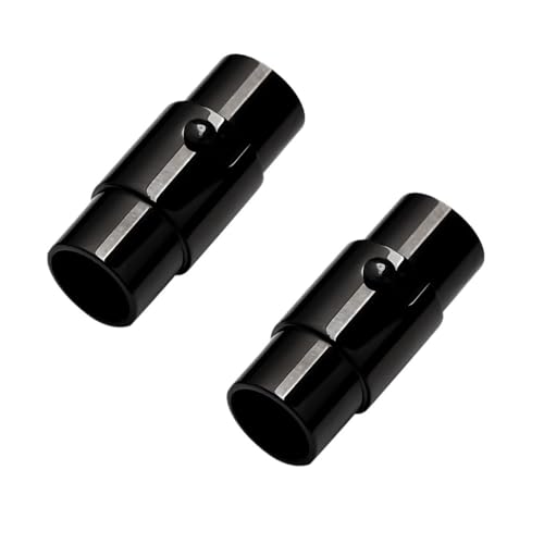 2 Stück 2–10 mm starke magnetische Sicherheitsverschlüsse aus Edelstahl, passend für runde Lederschnur, Armbandverbinder, Schmuckherstellung, Schwarz, Lochdurchmesser 8 mm, schwarzes Lochdurchmesser 5 von BXVXWKJXKR