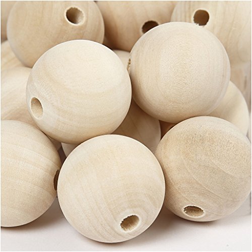 566730 Holzperlen, D 30 mm, Lochgröße 5 mm, China Berry, 50 Stück[, ] von BXVXWKJXKR