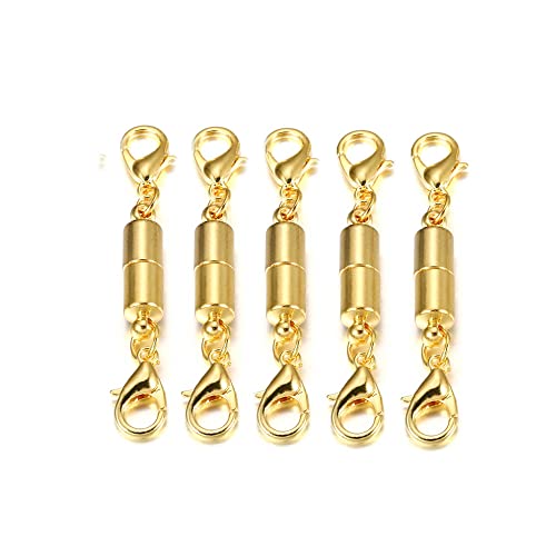 Magnetische Karabinerverschlüsse, Schmuckverlängerung, Armband, Halskette, Zubehör für Bastelarbeiten, Roségold, 5 Stück (7 mm Durchmesser), Golddurchmesser: 7 mm von BXVXWKJXKR