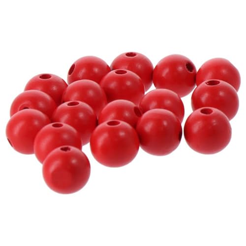 Rote Holzperlen, 20 mm, bemalt, glatt, lose Perlen mit 4 mm großem Loch für Schmuckherstellung, Rot, 50 Stück / 20 mm, 50/150 Stück von BXVXWKJXKR