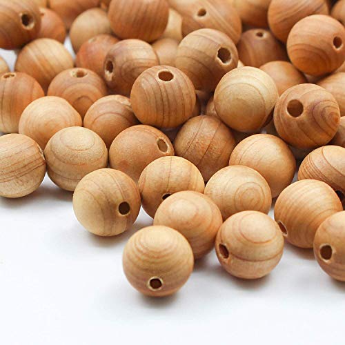 Runde Perlen aus natürlichem Sandelholz, 6 mm, wunderschön, handgefertigt, poliert, Abstandshalter mit elastischer Kordel für Armbänder, DIY-Schmuckherstellung, chinesisches Thuja-Holz (500 Stück), 10 von BXVXWKJXKR