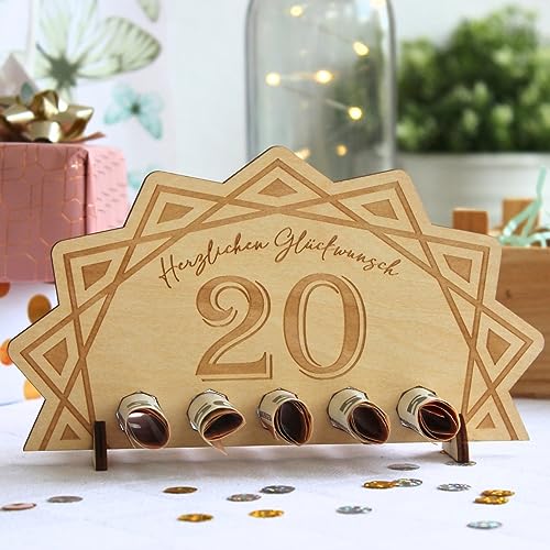 20. Geburtstag Geldgeschenke Holz Geschenk zum 20 Geburtstag,Geldgeschenk Geburtstag,Gästebuch Jubiläum Hochzeitsgeschenke,Geldgeschenke Geburtstag Geburtstagsgeschenk für Mann&Frau deko Geburtstag von BY LOREIN