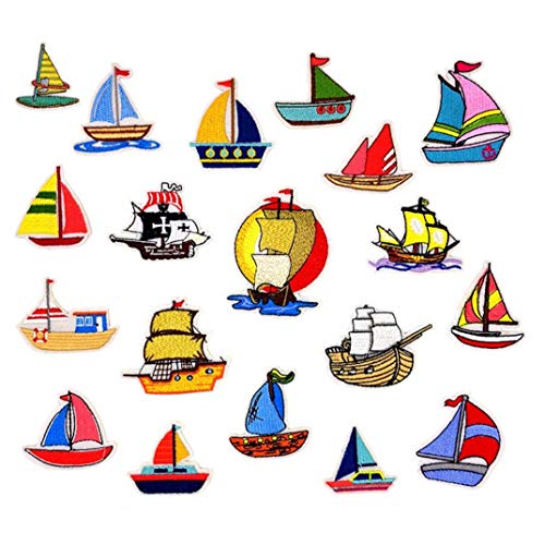 BYFRI Aufnäher Segelbooten Flecken-eisen Auf Applique Für Kleidung, Kleidungsstück Nähen Patch-diy Aufkleber Zubehör 19pcs von BYFRI