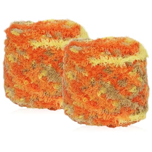 2-Rollen-Pack von sanftem Coral Fleece Garn Helles weißes Garn für Häkeln und Strickliches Handwerk von BYNYXI