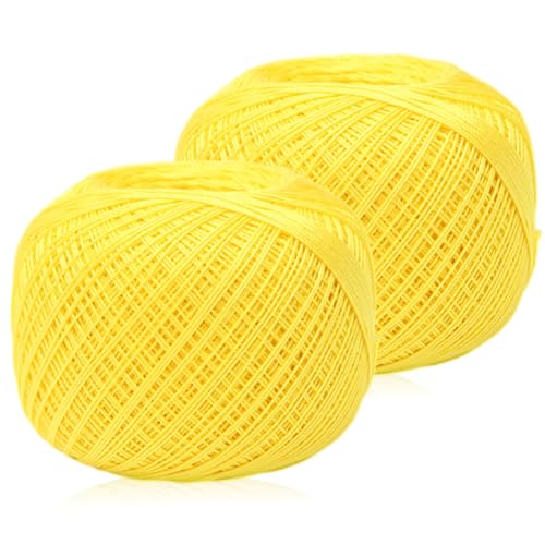 2 Rollen Seite Perle Baumwollgarn Lange Heft für Spitzenarbeit Perfekt für Stricken Luxuriöses Handwerk Garn von BYNYXI