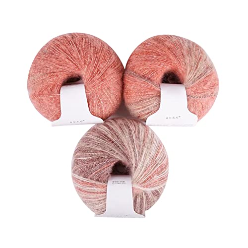 3 Bündel Verlauf Mohair Wolle zum Stricken, 3x30g Strickwolle Mohair weiche Häkelgarn Farbverlaufswolle Regenbogen Strick Angora Warm Mohairwolle für DIY Stricken Langwollgarn Häkelgarnzubehör von BYNYXI