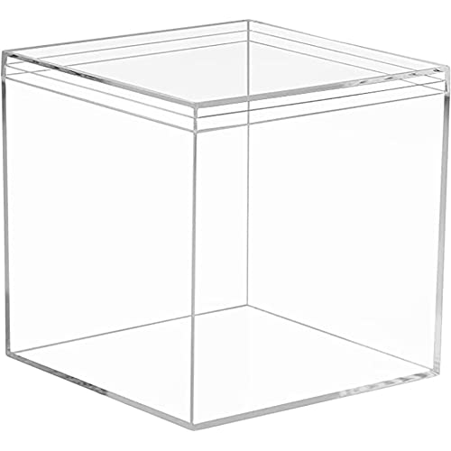 BYNYXI 1 Stück Würfel Geschenkbox Durchsichtig, 15cm Kunststoff Klare Box Kleine Geschenkbox Quadratische Pralinenschachtel Transparente Candy Box mit Deckel Snacks Box für Hochzeit Geburtstag Party von BYNYXI