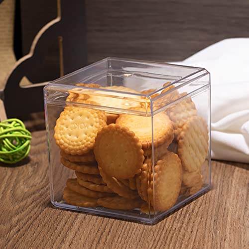 BYNYXI 12 Stück Würfel Geschenkbox Durchsichtig, 6.5cm Kunststoff Klare Box Kleine Geschenkbox Quadratische Pralinenschachtel Transparente Candy Box mit Deckel Snacks Box für Hochzeit Geburtstag Party von BYNYXI