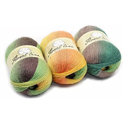 BYNYXI 3 Stück Farbverlaufsgarn, 400 Meter 100% Wollbiene Farbverlauf Strickwolle Einlagige 100 Gramm Wolle zum Stricken Farbverlaufswolle mehrfarbige Multicolor Regenbogen Häkelwolle, 3x100g von BYNYXI