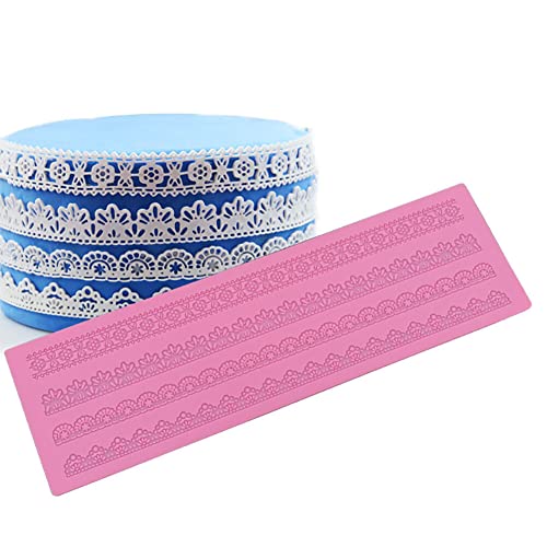 BYNYXI 3D Spitzen Kuchenform, Weiches Silikon Fondant Prägematte Kuchen Faltbare Spitzenmuster Matte DIY Silikon Kuchen Spitzenform für Pralinen Süßigkeiten Basteln Cupcakes Backen-38.8cmx12cm BYNYXI 3D Spitzen Kuchenform, Weiches Silikon Fondant Prägematte Kuchen Faltbare Spitzenmuster Matte DIY Silikon Kuchen Spitzenform für Pralinen Süßigkeiten Basteln Cupcakes Backen-38.8cmx12cm von BYNYXI