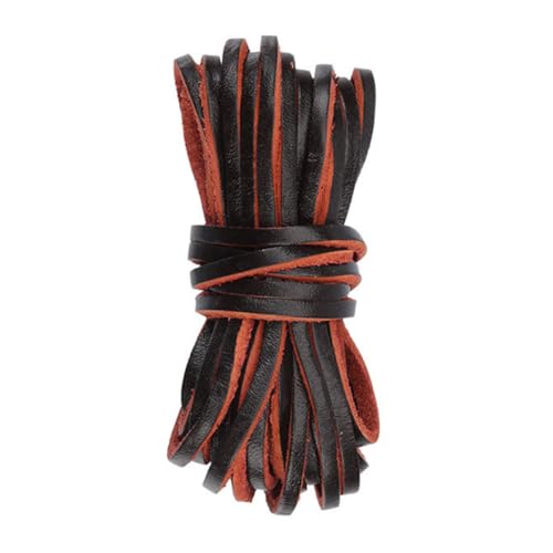 BYNYXI Geflochtenes Lederband 4mm in brauner Farbe, 4 Meter Länge PU Lederband für DIY Schmuck Handwerk Basteln Handgemachte Dekoration Dunkelbraun von BYNYXI