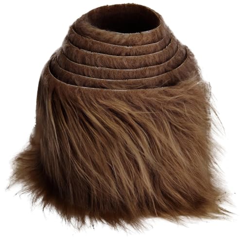 Kunstfell Band, 10cmx150cm Kunstpelz zum basteln Furry Faux Precut Strips Plüsch Pelz Fell Stoff Fluffy Flauschige Dekoband für Weihnachten Gnome Beard Santa Hair DIY Kunstfell Basteln Dekoration von BYNYXI