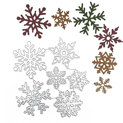 Schneeflocken Stanzschablonen Weihnachten, 3D Metall Christmas Stanzformen Stanzbögen Stanzschablonen Stanzschablone Scrapbooking Prägeschablonen Stanzformen Schablonen für Fotopapier, Karten von BYNYXI