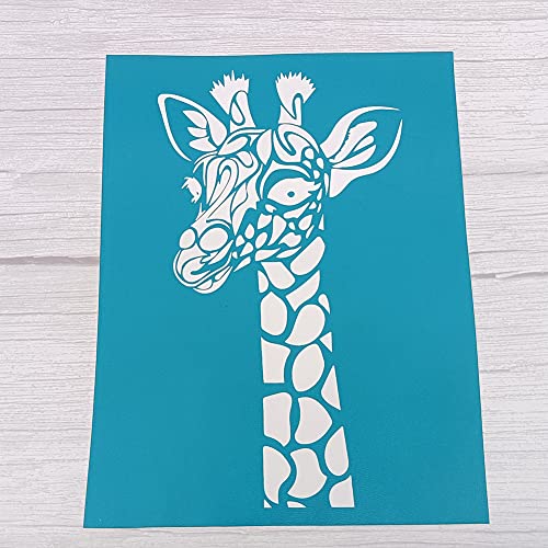 Tier Selbstklebende Siebdruck Schablone, Giraffe Mesh Transfer Schablone Wiederverwendbare Druckschablone Malschablonen Tier Schablone Auf Holz Stoff T-Shirt Mauer Und Heimtextilien-11x8.5 Zoll von BYNYXI