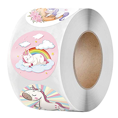 Einhorn Aufkleber Unique Einhorn Sticker Einhorn Set 500 Stück Einhorn Roll Sticker für Kinder Mitgebsel Kindergeburtstag von BYUP