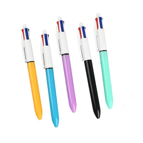 BYUTFA Kugelschreiber, 5 Stück, mehrfarbiger Kugelschreiber, 4-Farben-in-1-Kugelschreiber, einziehbarer mehrfarbiger Kugelschreiber für die Belohnung der Kinderklasse von BYUTFA
