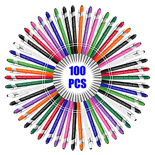 100 Stück Kugelschreiber Personalisiert mit Gravur Kugelschreiber Personalisierter mit Namen Logo Wunschtext, Stift Personalisierte Geschenk für Maenner, Frauen, Bachelor, Geburtstag, Farbmischung von BYWEXCLESD