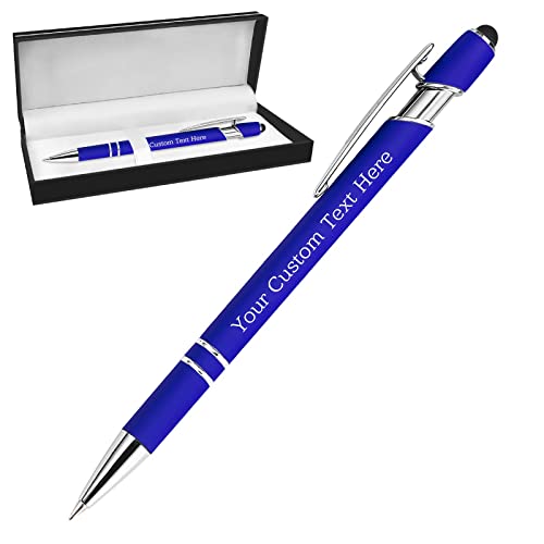 Kugelschreiber Personalisiert mit Gravur Kugelschreiber Personalisierter mit Namen Logo Wunschtext, Stift Personalisierte Geschenk für Maenner, Frauen, Bachelor, Geburtstag, Blau von BYWEXCLESD