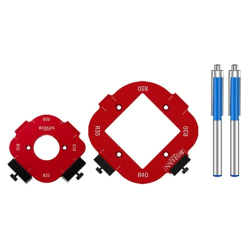 BYYLECL 4-in-1 Bogenwinkel-Positionierungsschablone, Holzbearbeitungsschablone, runde Eckschablonen, Holzbrett-Bogenschneiden, Hilfswerkzeug, DIY-Vorlage, ein Set von BYYLECL