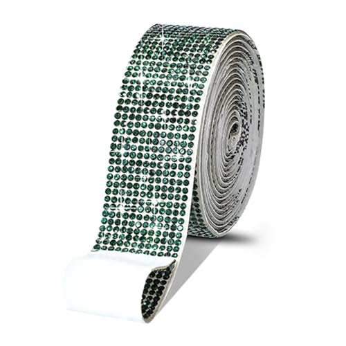 BYYLECL Kristall Strass Diamant Band Streifen, Selbstklebende Gürtel Funkelnde Diamant Bling Aufkleber Wrap Kristall Rolle für DIY Handwerk Stoff Auto Schuhe Kleidung 12 Reihen von BYYLECL