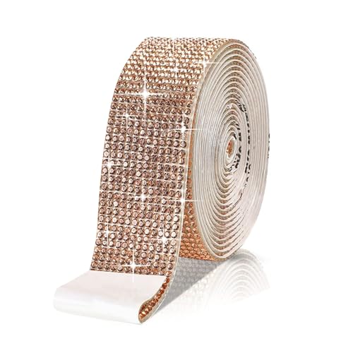 BYYLECL Kristall Strass Diamant Band Streifen, Selbstklebende Gürtel Funkelnde Diamant Bling Aufkleber Wrap Kristall Rolle für DIY Handwerk Stoff Auto Schuhe Kleidung 12 Reihen von BYYLECL