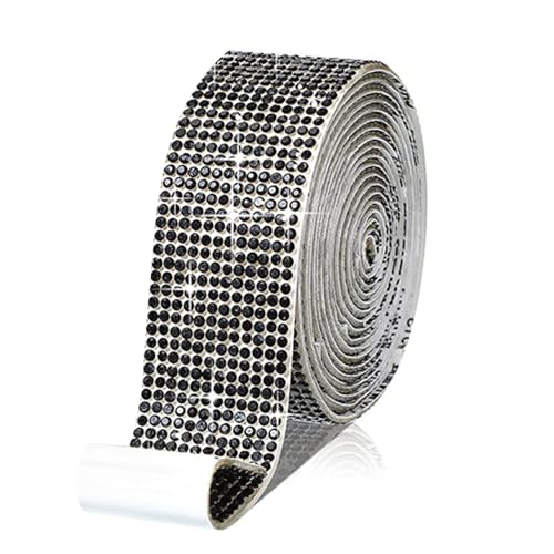 BYYLECL Kristall Strass Diamant Band Streifen, Selbstklebende Gürtel Funkelnde Diamant Bling Aufkleber Wrap Kristall Rolle für DIY Handwerk Stoff Auto Schuhe Kleidung 12 Reihen von BYYLECL