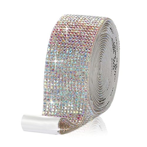 BYYLECL Kristall Strass Diamant Band Streifen, Selbstklebende Gürtel Funkelnde Diamant Bling Aufkleber Wrap Kristall Rolle für DIY Handwerk Stoff Auto Schuhe Kleidung 12 Reihen von BYYLECL