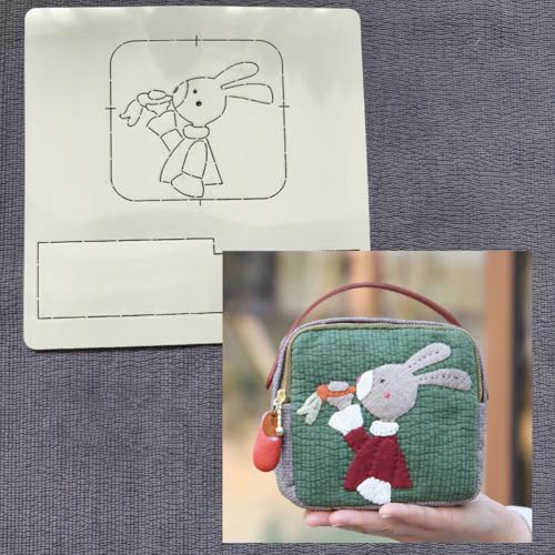 BYYLECL Osterhasen-Schnittmuster, Stickvorlage für kleine Osterhasen, Handtasche, Nähdecke, DIY-Osterhasen-Muster, Kunststoff-Vorlagen von BYYLECL