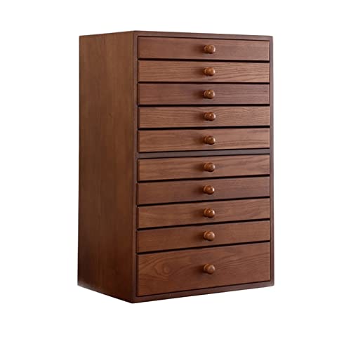 Aufbewahrungsbox, Schmuck-Organizer, extra große Holz-Schmuckschatulle für Damen, 10 Schubladen, Aufbewahrungsbox, Organizer, Behälter, Box aus massivem Holz f von BZBZB