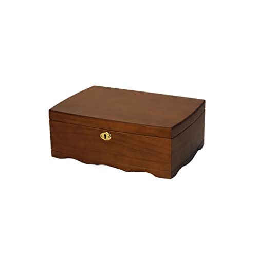 BZBZB Aufbewahrungsbox, Schmuck-Organizer, Holz-Schmuckschatulle, Retro-Doppelschicht-Schmuckschatulle, Aufbewahrungsbox für Ringe, Ohrringe, Halskette, Armbanduhr, von BZBZB