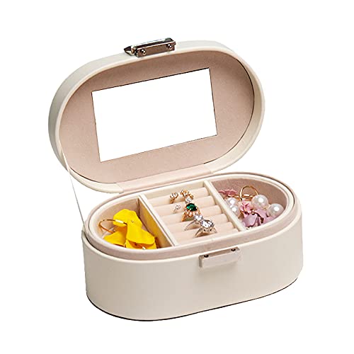 BZBZB Aufbewahrungsbox, Schmuck-Organizer, Schmuckschatulle, Organizer, tragbar, für Reisen, Mini-Schmuckschatulle, Leder, Schmuck, Ring-Organizer, Etui, Aufbewahrun von BZBZB