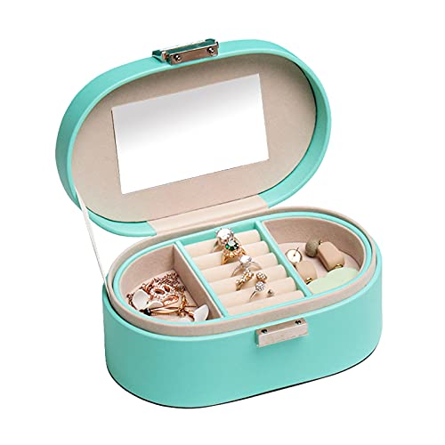 BZBZB Aufbewahrungsbox, Schmuck-Organizer, Schmuckschatulle, Organizer, tragbar, für Reisen, Mini-Schmuckschatulle, Leder, Schmuck, Ring-Organizer, Etui, Aufbewahrun von BZBZB