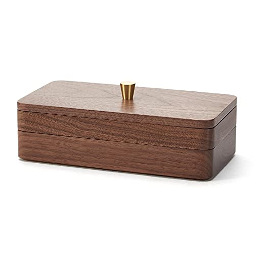 BZBZB Aufbewahrungsbox, Schmuck-Organizer, kleine Schmuckschatulle, Halskette, Ring-Aufbewahrung, Holz-Schmuck-Organizer-Etui, doppelschichtig, Reise-Schmuck-Organiz von BZBZB