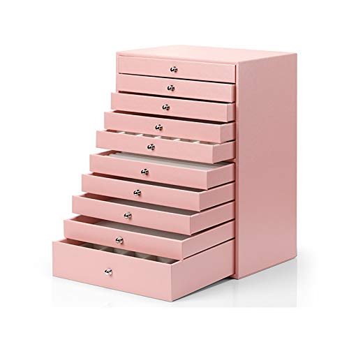 BZBZB Aufbewahrungsbox, Schmuck-Organizer, riesige Schmuckschatulle/Organizer/Etui, Aufbewahrungsbox mit Griff aus Kunstleder, Schubladentyp, Schmuck-Aufbewahrungsbo von BZBZB