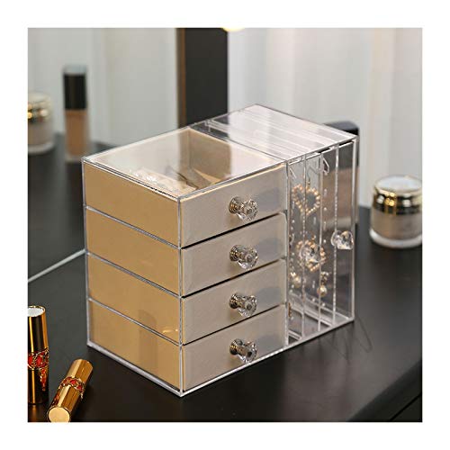 BZBZB Aufbewahrungsbox, Schmuck-Organizer, transparente Acryl-Schmuckschatulle für Damen mit 4 Schubladen, hängender Ohrring-Halter, Schmuck-Organizer für Ohrringe, von BZBZB