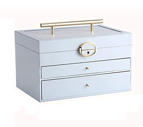 BZBZB Aufbewahrungsbox, Schmuckschatulle, Schmuck-Organizer, PU-Leder, Schmuckschatulle, Organizer für Damen, Reisen, Schmuck-Aufbewahrungsbox mit Schloss und Schlüs von BZBZB