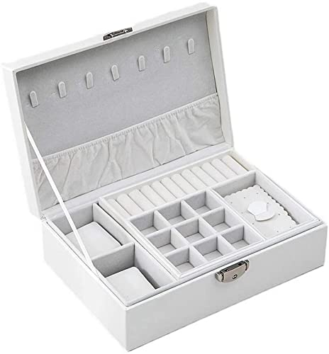 BZBZB Aufbewahrungsbox, Schmuckschatulle, Schmuck-Organizer, Schmuckschatulle, großes Fassungsvermögen, Schmuck-Aufbewahrungsbox mit Halsketten-Aufhängern, Organizer von BZBZB