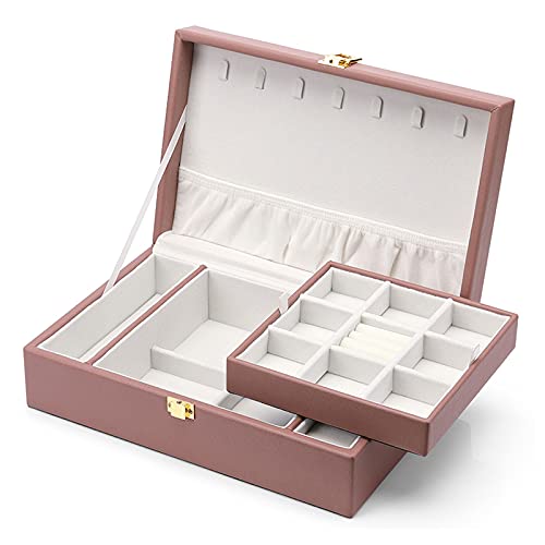 BZBZB Aufbewahrungsbox Schmuck Organizer Luxus PU Leder Schmuck Organizer Box Schmuckschatulle Dekoration Ring Halskette Ohrringe Uhr Aufbewahrungsbox Damen Mode Ges von BZBZB