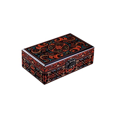 BZBZB Aufbewahrungsbox Schmuck Organizer Schmuckschatulle Retro Farbe Aufbewahrungsbox Ring Ohrring Halskette Armband Uhr Aufbewahrungsbox Schmuckschatulle 9/11 Zoll von BZBZB