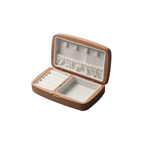 BZBZB Aufbewahrungsbox Schmuck Organizer Schmuckschatulle Tragbare kleine Aufbewahrungsbox aus Holz Kosmetikbox Ring Ohrring Halskette Armband Uhr Kleine Schmuckaufb von BZBZB