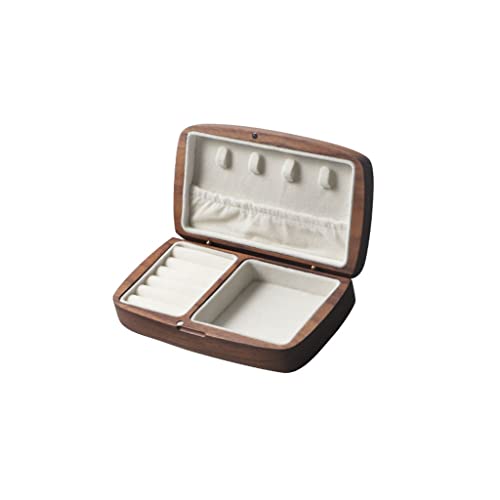 BZBZB Aufbewahrungsbox Schmuck Organizer Schmuckschatulle Tragbare kleine Aufbewahrungsbox aus Holz Kosmetikbox Ring Ohrring Halskette Armband Uhr Kleine Schmuckaufb von BZBZB