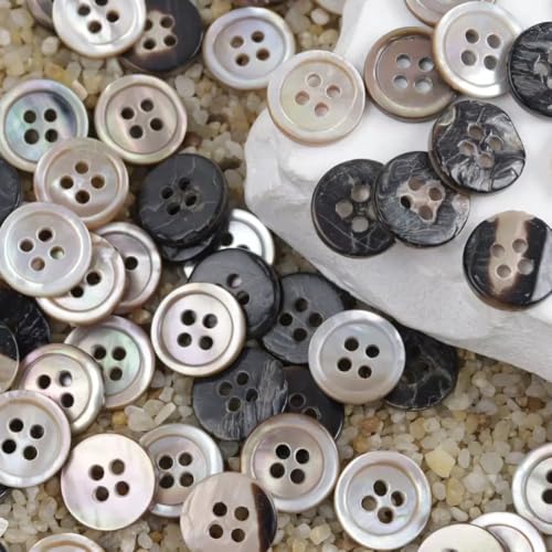 BZSDDY 10/20PCS 12MM Amerikanische Natürliche Muschelknöpfe Perlmuttknöpfe Muschelknöpfe Nähen 2-Loch-Knöpfe Für Stoffmäntel Anzüge von BZSDDY