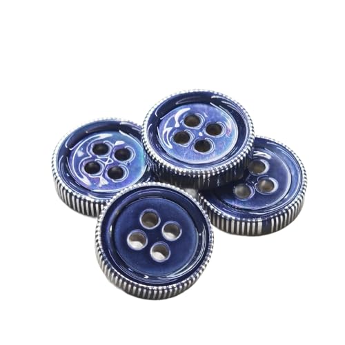 BZSDDY 50/100PCS 12MM blaue natürliche Muschelknöpfe Perlmuttknöpfe Muschelknöpfe Nähen 4-Loch-Knöpfe für Stoffmäntel Anzüge Jacken von BZSDDY