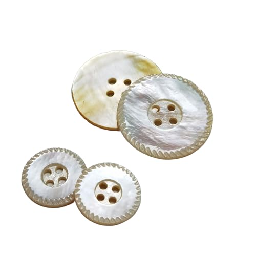 BZSDDY 50/100PCS 18MM weiße natürliche Muschelknöpfe Perlmuttknöpfe Muschelknöpfe Nähen 4-Loch-Knöpfe für Stoffmäntel Anzüge Jacken von BZSDDY