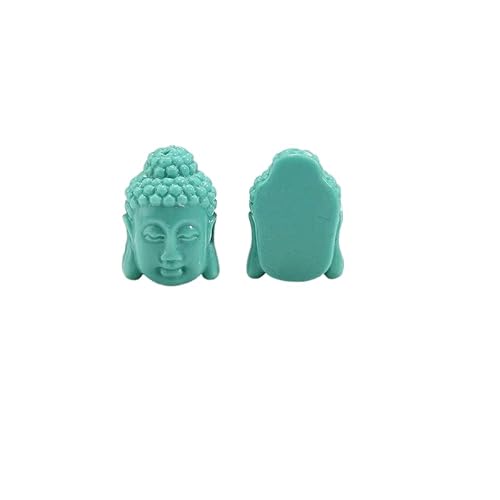 BZSDDY Buddhakopf-Perlen aus rosa Muschelharz, Koralle, 11 x 15 mm, Charm-Anhänger, Buddhakopf-Abstandshalter-Perlen zur Schmuckherstellung, tibetische Buddha-Perlen, 30 Stück von BZSDDY