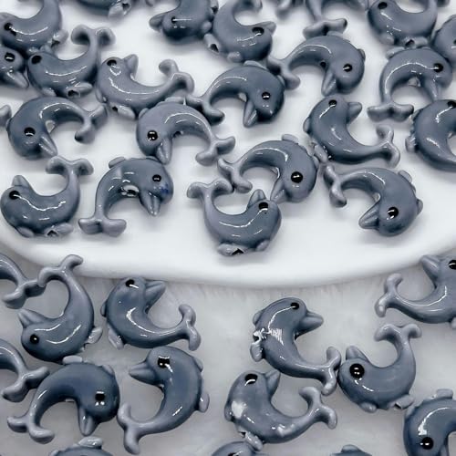 BZSDLD 15 * 22mm 10/20 stücke Spaß Baby Delphin Keramik Perlen Handgemachte Baby Delphin Porzellan Perlen Für Handwerk Armband makramee Diy Projekte von BZSDLD
